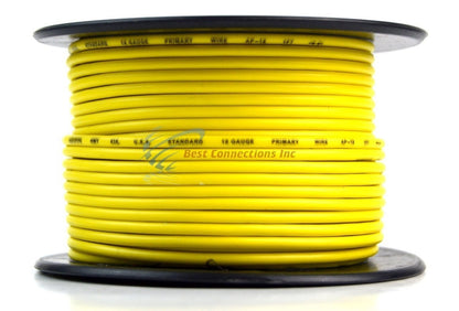 18 GA 100' Feet Yellow Audiopipe Car Audio Home Remote Primary Cable Wire LED