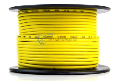 18 GA 100' Feet Yellow Audiopipe Car Audio Home Remote Primary Cable Wire LED