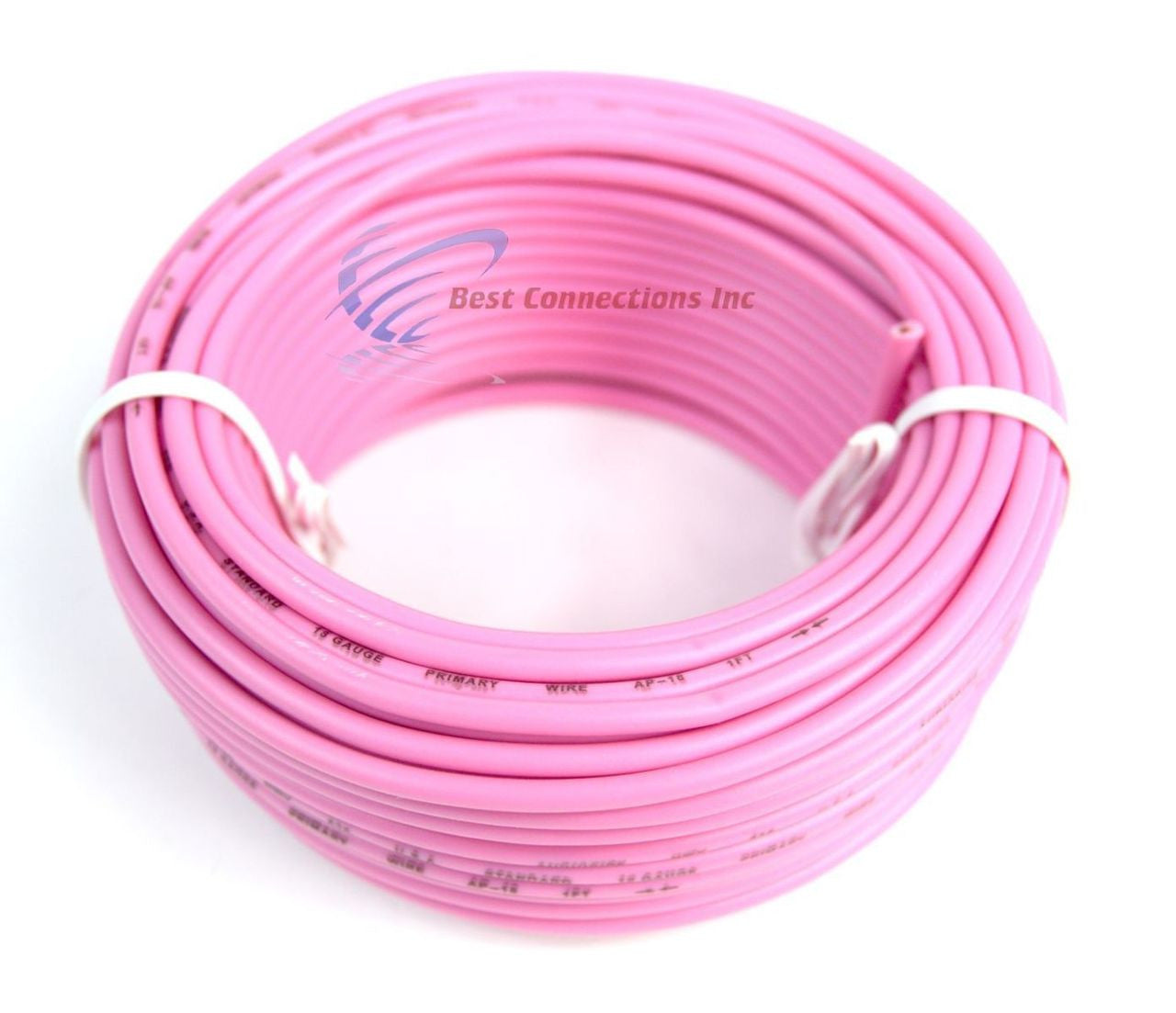 18 GA 50 Feet Pink Audiopipe Car Audio Home Remote Primary Cable Wire LED