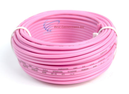 18 GA 50 Feet Pink Audiopipe Car Audio Home Remote Primary Cable Wire LED