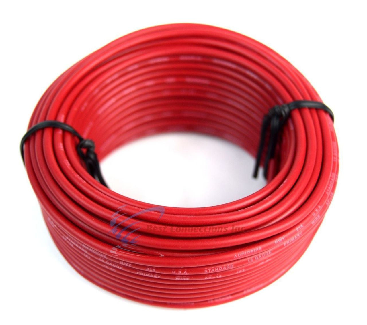 18 GAUGE WIRE RED & BLACK POWER GROUND 50 FT EACH PRIMARY STRANDED COPPER CLAD