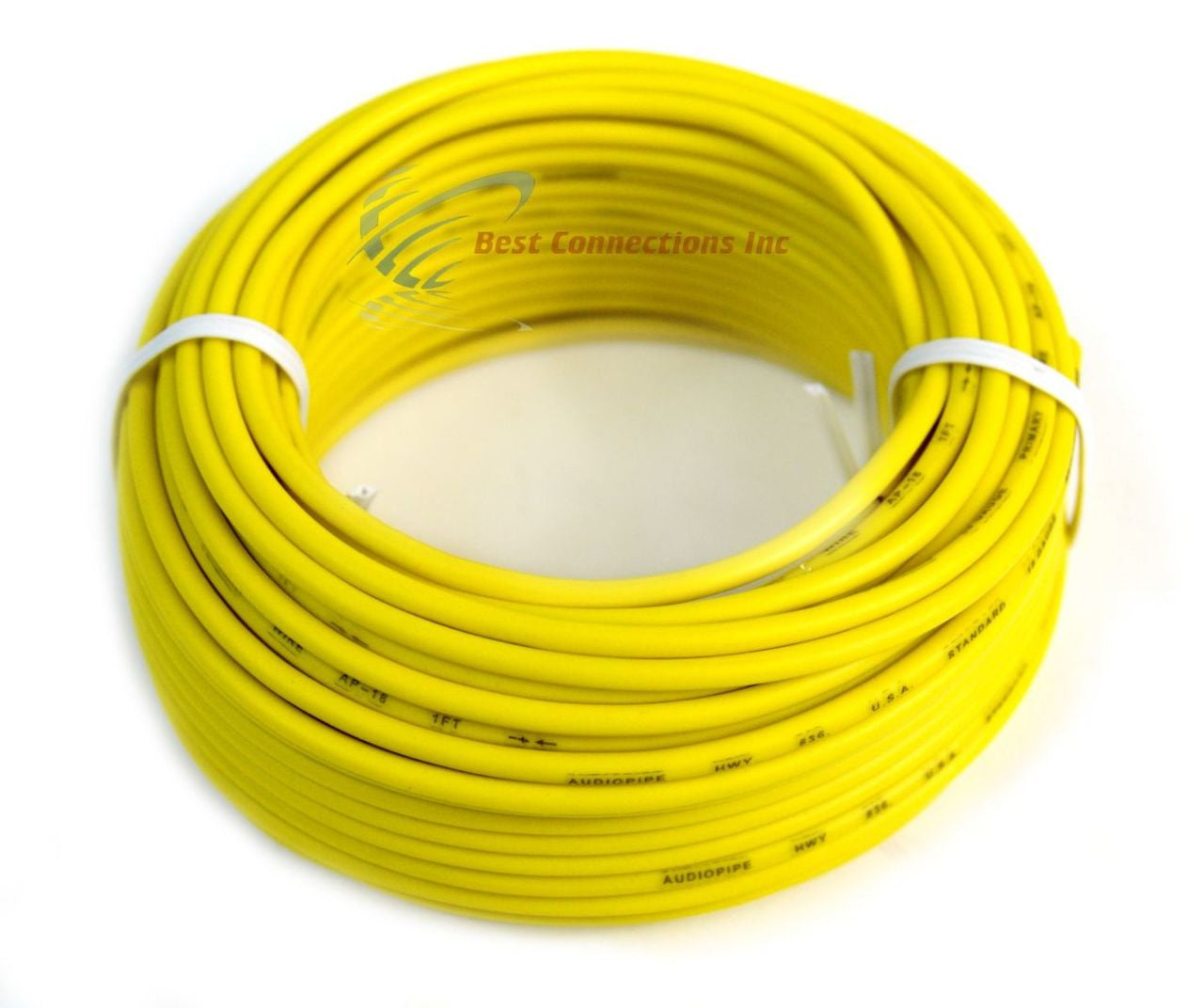 18 GA Gauge 50' Feet Yellow Audiopipe Car Audio Home Remote Primary Cable Wire