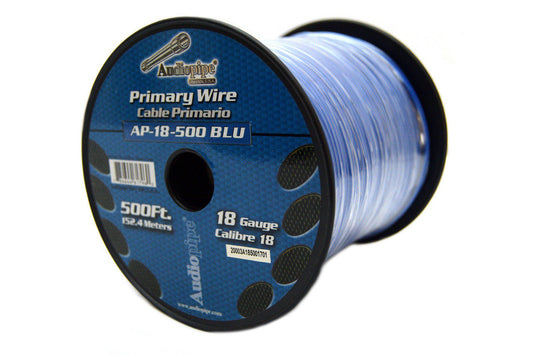 18 GA 500 Feet Blue Audiopipe Primary Power Wire Remote Car Audio Home