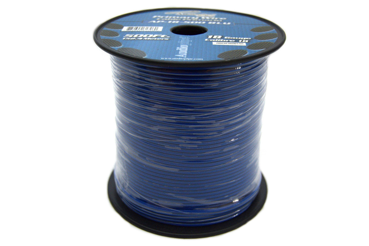 18 GA 500 Feet Blue Audiopipe Primary Power Wire Remote Car Audio Home