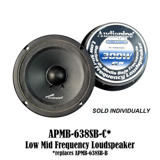 Audiopipe 6" Sealed Back Full Range Mid Loudspeaker Car Audio APMB-638SB-C