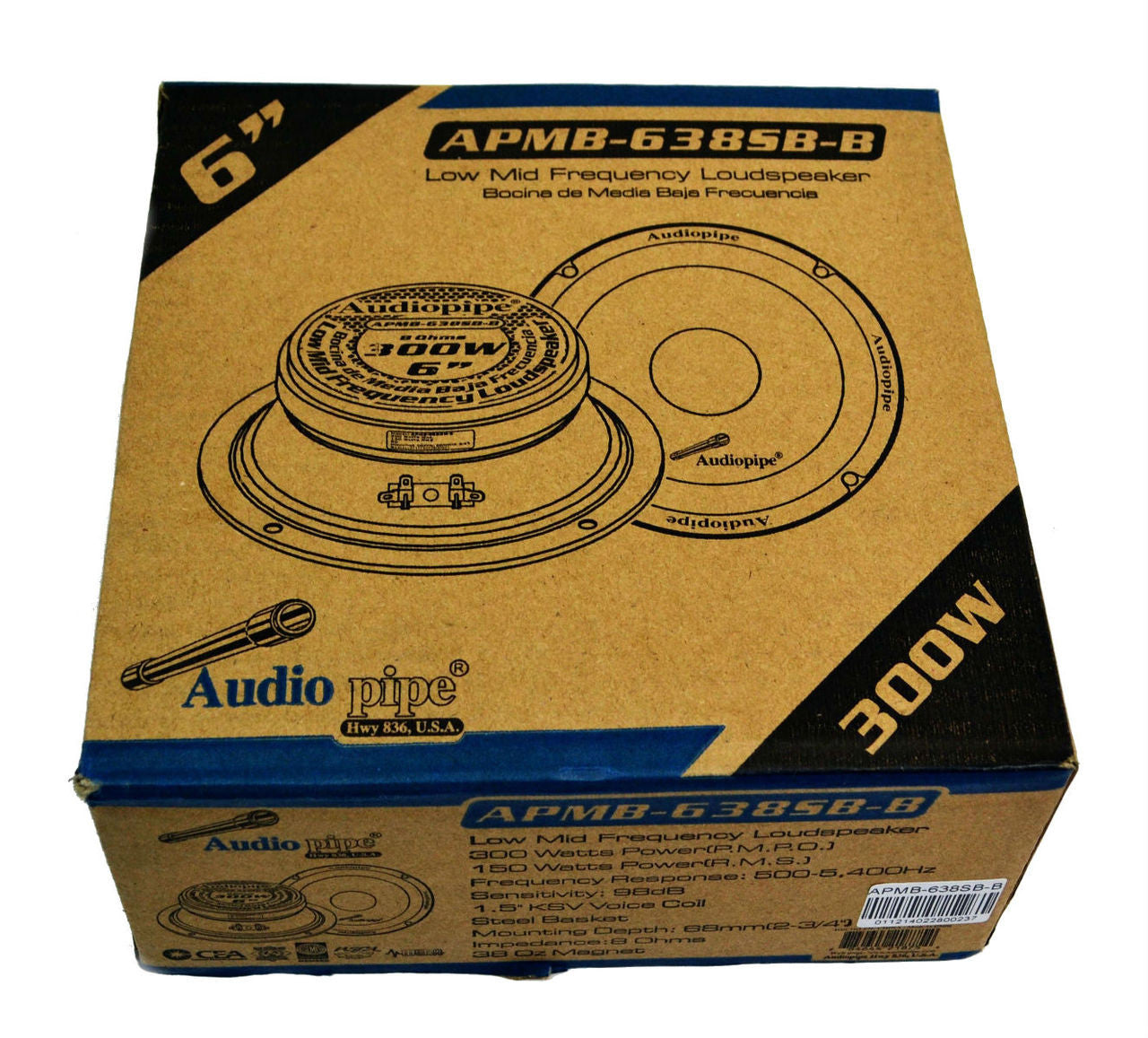 2 Pcs 6" Sealed Back Speakers Car Audio Stereo Audiopipe APMB-638SB-C (1-Pair)