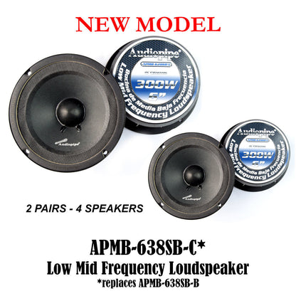 4 Pcs 6" Sealed Back Speakers Car Audio Stereo Audiopipe APMB-638SB-C (2-Pairs)