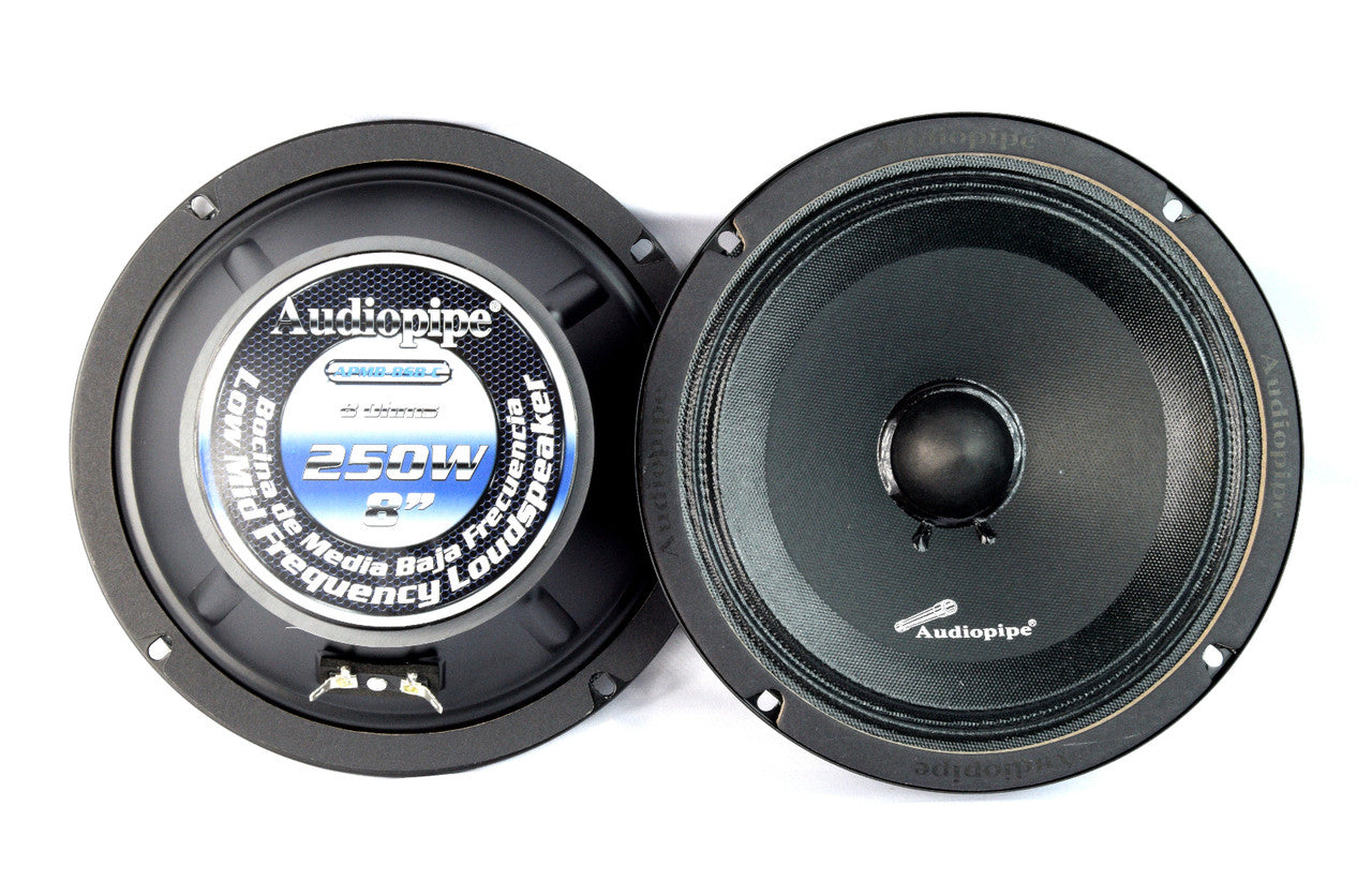 1 Pair 8" 250 Watts Car Audio Speakers Mids Sealed Back Full Range APMB-8SB-C