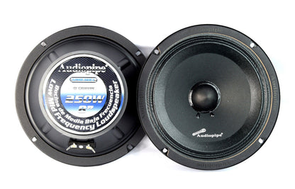 2 Pairs 8" 250 Watts Car Audio Speakers Mids Sealed Back Full Range APMB-8SB-C