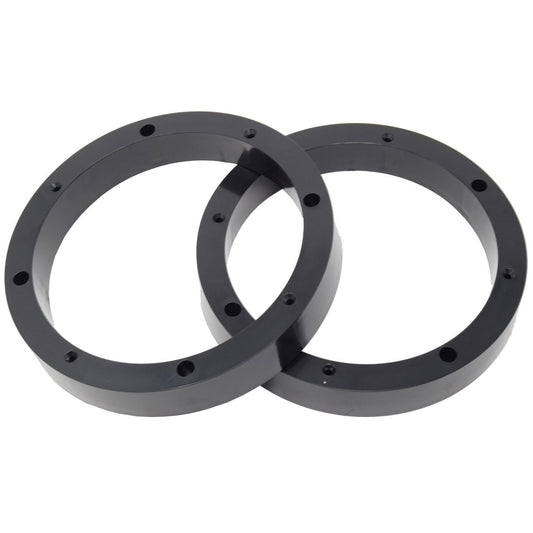 Audiopipe 6.5" Plastic Speaker Spacer Rings Subwoofer Mid Range Custom Installation Mounting Adapter Black 1 Pair