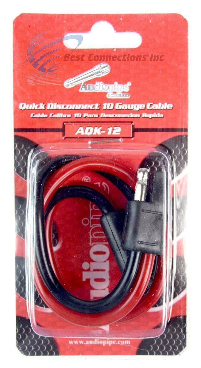 10 Gauge 12" Quick Disconnect Polarized Inline Power Cable Wire Harness Audio