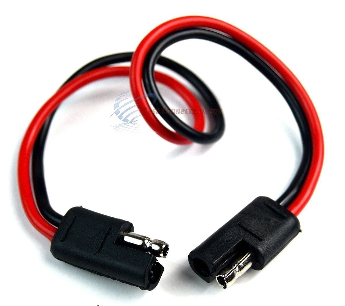 2 Pieces 14 Gauge 12" Quick Disconnect 2 Pin Polarized Molded Power Connectors