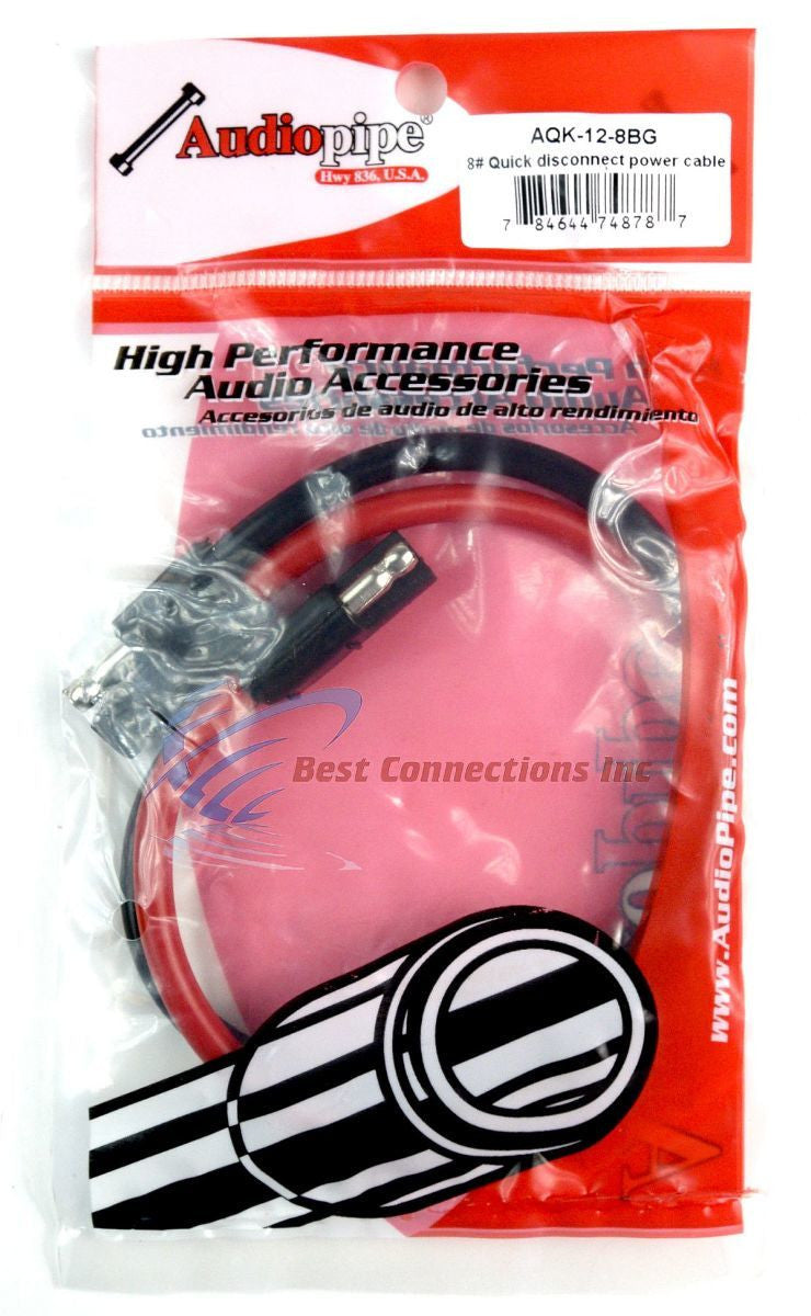 8 Gauge 12" Quick Disconnect Polarized Inline Power Cable Wire Harness Install