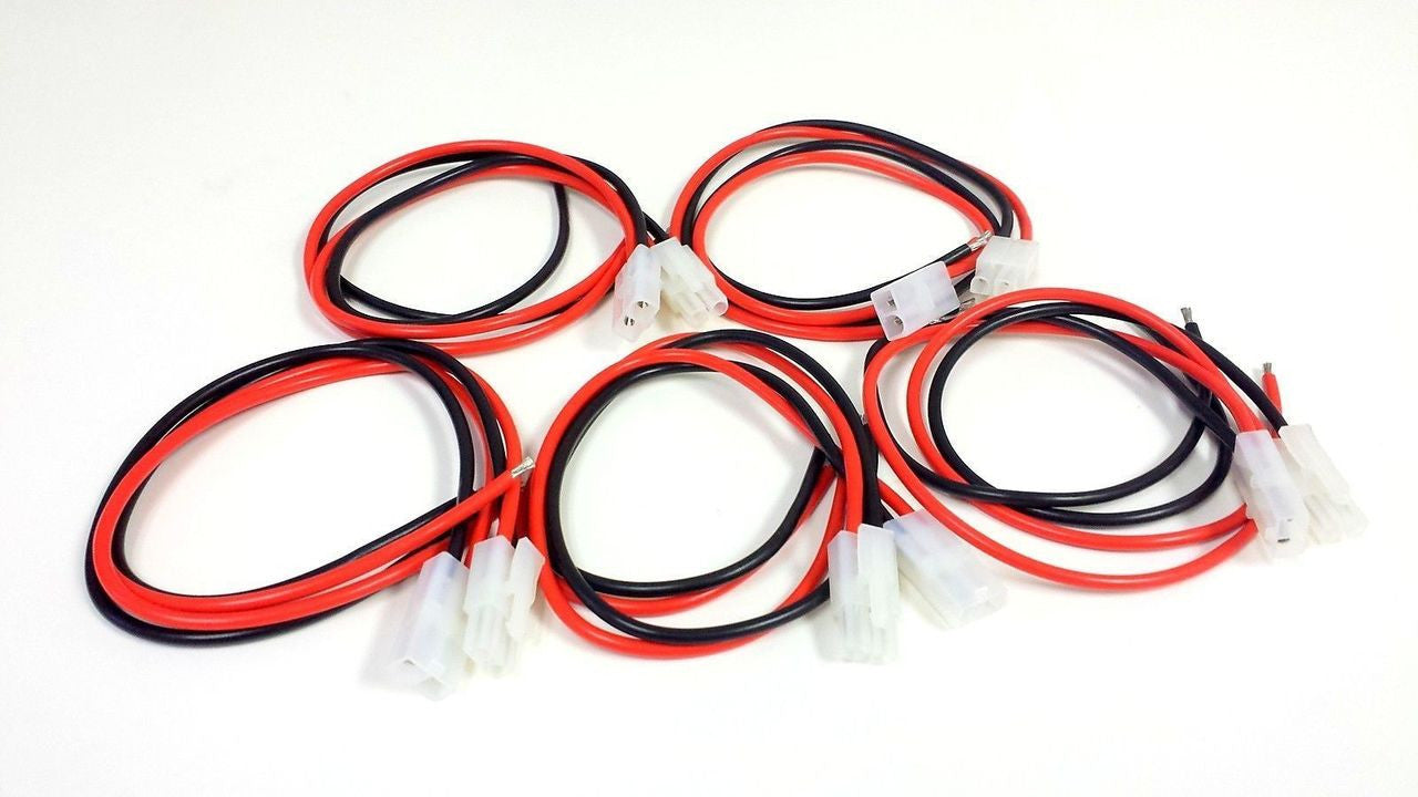 Audiopipe 5 Pack 14 Gauge GA 2 Pin Male/Female Terminals Quick Disconnect Harness Polarized Wire Auto Solar