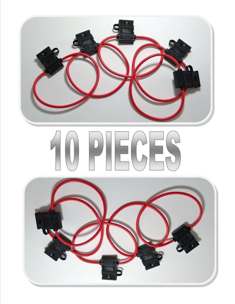 10 Pack 12 Gauge ATC Blade Heavy Duty Fuse Holder Car Audio 12 Volt Automotive