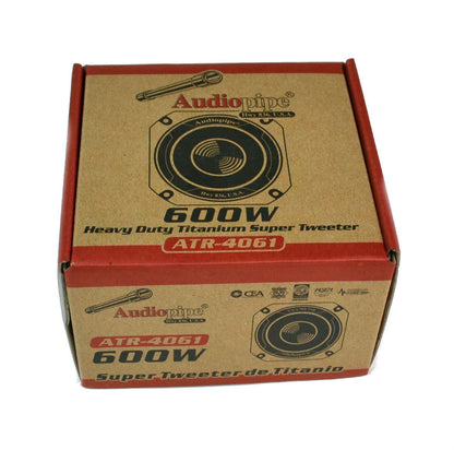 2" 600 Watts Heavy Duty Titanium Super Tweeter Car Audio Loud Audiopipe ATR-4061