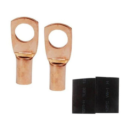 2 Pack Pipemen's Installation Solution 8 Gauge Copper Ring Tongue Terminal 1/4" IS-PTRC-8-8