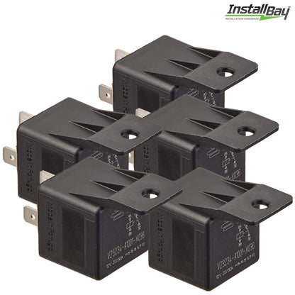 5-Pack Install Bay 20/30 Amp Relay SPDT 12V 5-Pin with Mounting Tab