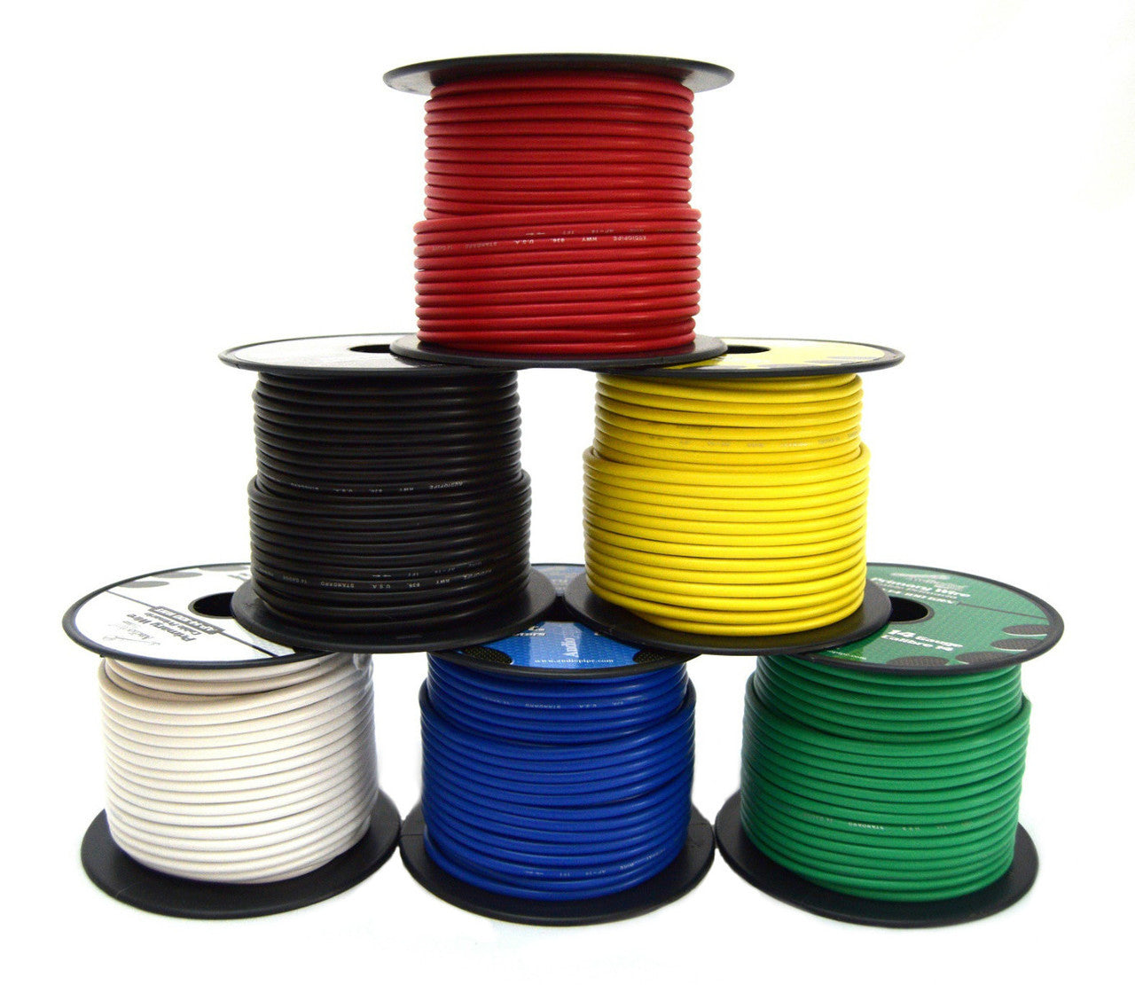 14 Gauge Car Audio Primary Wire (100ft–6 Rolls)– Remote, Power/Ground Electrical