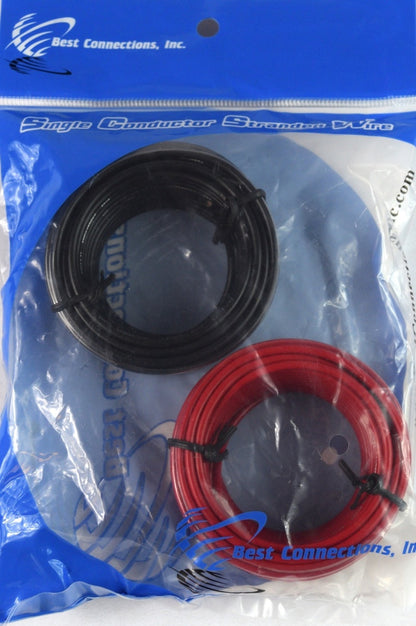 BEST CONNECTIONS 14-Gauge Automotive Primary Wire Bundle (25ft Each, Red & Black) | Ideal for Car Audio, Automotive, and Trailer | Durable Primary/Remote, Power/Ground Electrical Wiring