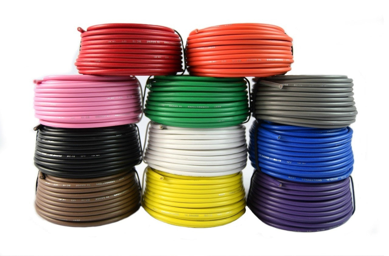 11 Rolls 16 Gauge 25 Feet Single Conductor Stranded Primary Remote 12 Volt Wire