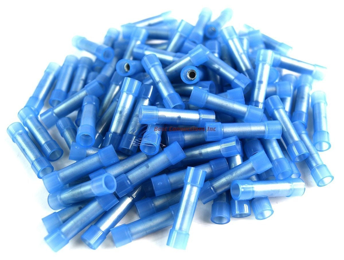 1000 pcs 16 - 14 Ga AWG Blue Nylon Butt Connectors Crimping Terminals Scosche