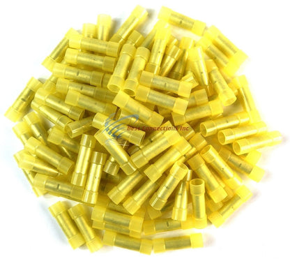 100 pcs 12 - 10 GA AWG Yellow Nylon Butt Connectors Crimping Terminals Scosche