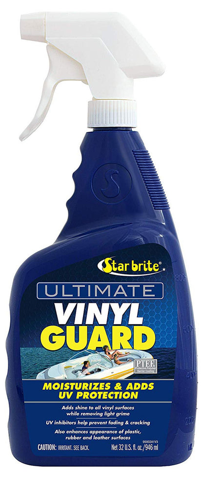 StarBrite Ultimate Vinyl Guard - Spray on Protection & Shine - Prevent Fading & Cracking - Keep Vinyl, Leather, Plastic & Rubber 32 oz - Case of 6