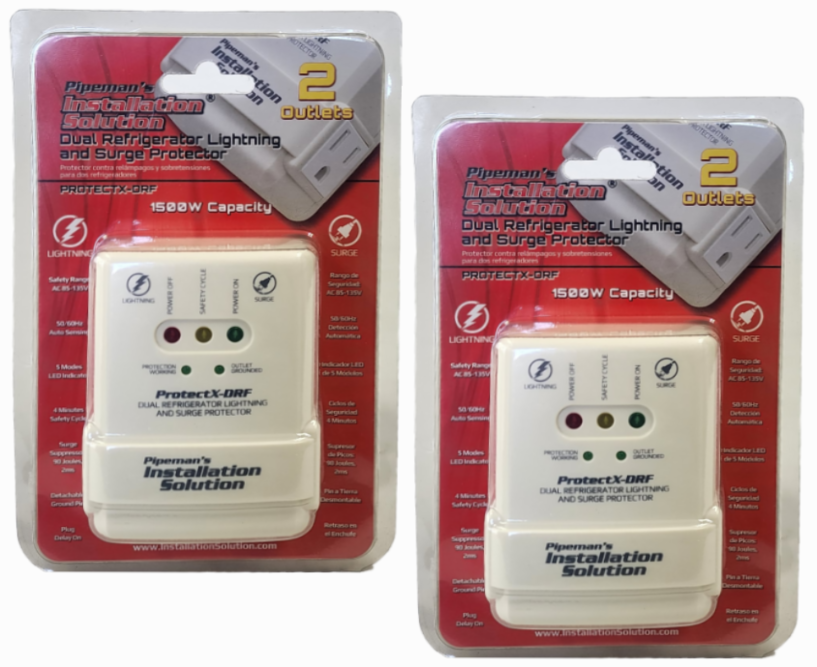 2 Pack of Pipeman's Installation Solution 115V Surge Protector 1500 W PROTECTX-DRF