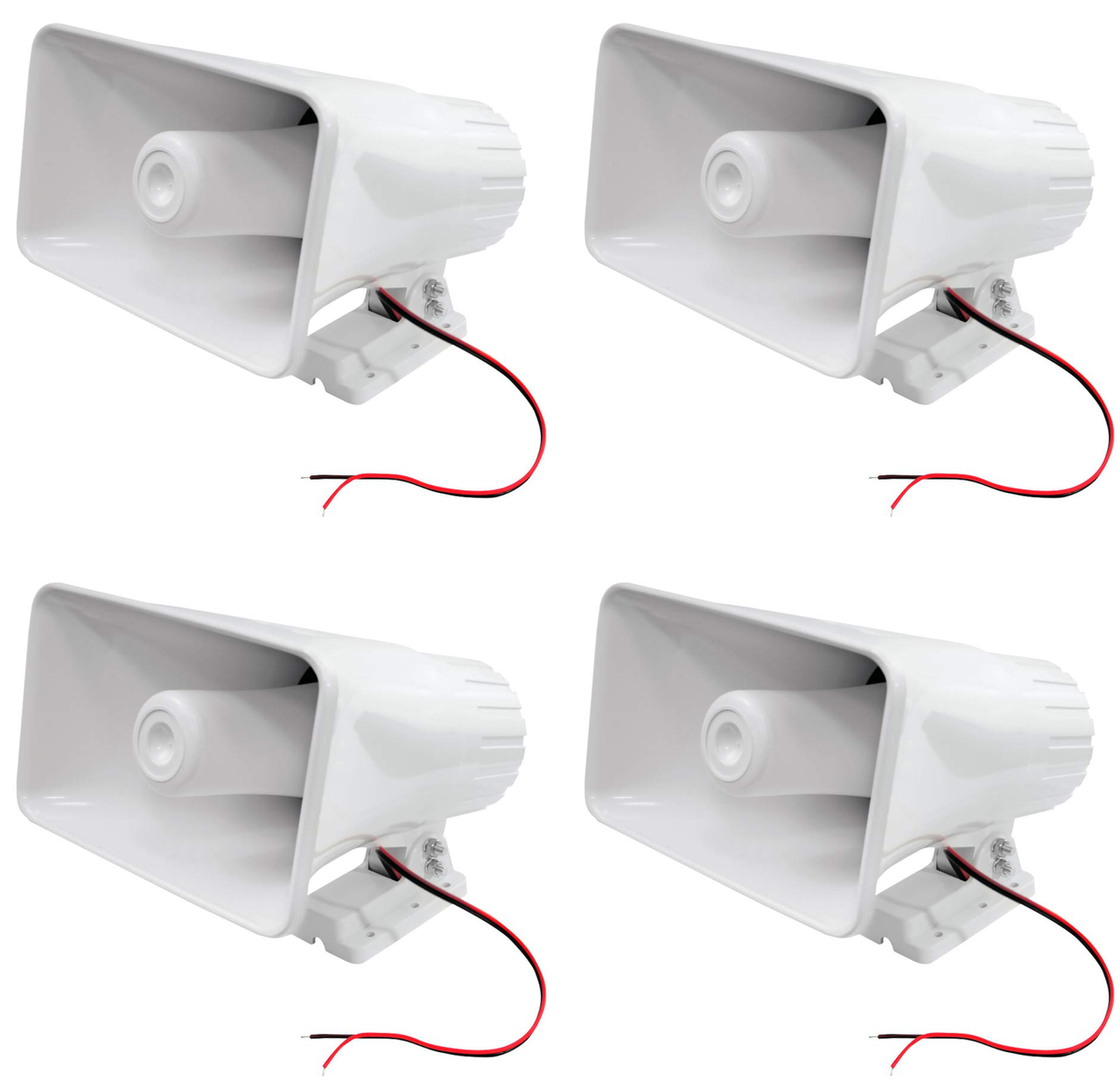 4 Pack Nippon 8" PA Power Horn Loud Speaker 40W Indoor Outdoor 80 Watt Max Power TC-D25