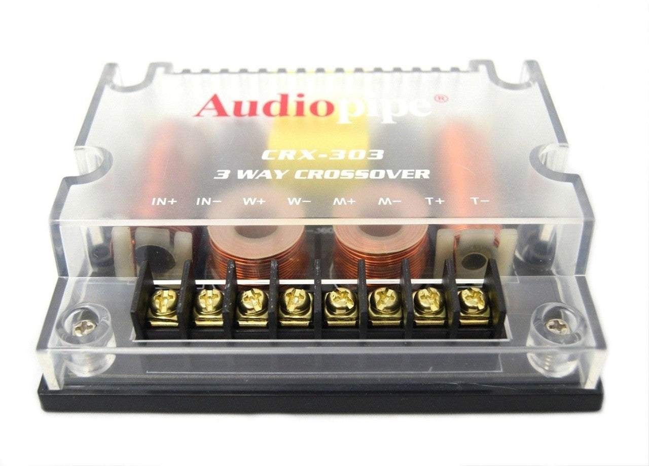 Audiopipe 4 Ohm 3 Way Crossover 300 Watts Peak Passive Car Audio Signal Processor CRX-303