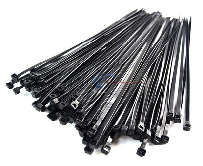 1000 Pieces 11" Black Nylon Cable Zip Wire Ties 50 Lbs Tensile Strength