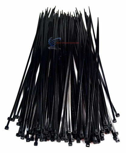 200 Pieces 14" Black Nylon Cable Straps Zip Ties Wire 50 Lbs Tensile Strength