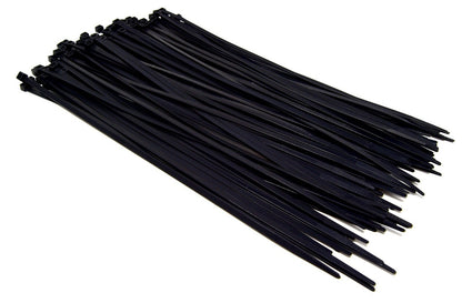 100 Pcs Each 4" / 7" / 11" Black Nylon Cable Wire Zip Ties (300 Pcs Total)