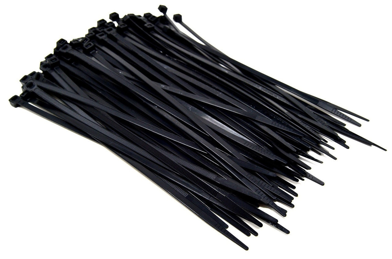 100 Pcs Each 4" / 7" / 11" Black Nylon Cable Wire Zip Ties (300 Pcs Total)