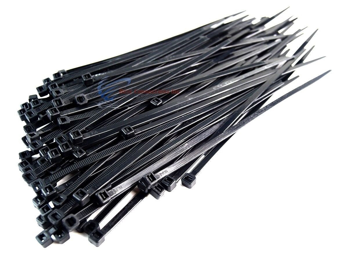 1000 Pcs 7" Inch Black Heavy Duty Tensile Nylon Cable Zip Tie Car House Audio