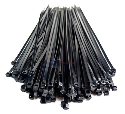 10,000 Pcs 7.5" Black Nylon Cable Zip Ties 50 Lbs Tensile Strength