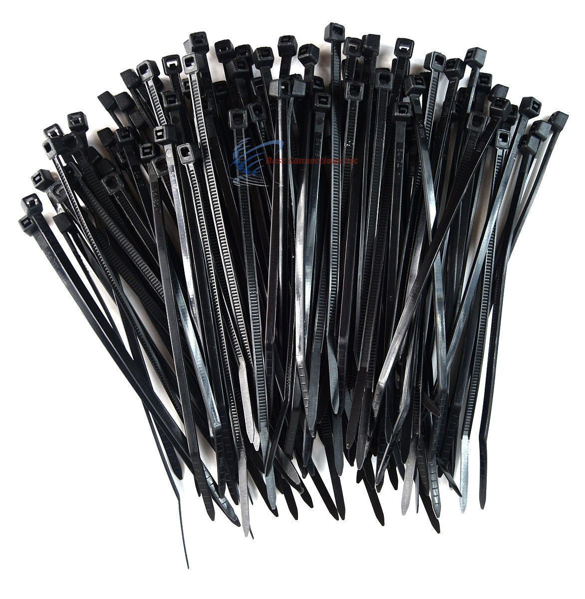 200 Pcs  7" Inch Black Nylon Cable Straps Zip Ties Wire 50 Lbs Test