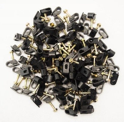 5000 Pcs Single Black Mounting Flex Clips w/ Strain Relief Screw RG6 RG59 Cable