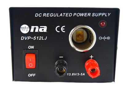 DC Regulated Power Supply 3-5 Amp Surge Converter 117 AC to 13.8V Lighter Socket