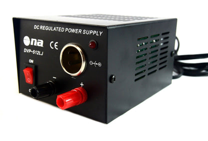 DC Regulated Power Supply 3-5 Amp Surge Converter 117 AC to 13.8V Lighter Socket