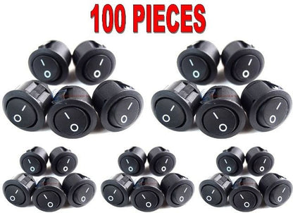 100 Pcs Black Rocker Switches 12 Volt On/Off Toggle Car Audio Power Fog Light