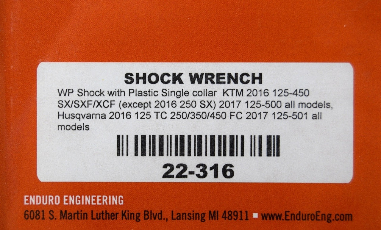 Enduro Engineering Shock Spanner Wrench Fits WP PDS Shocks Compatible with KTM