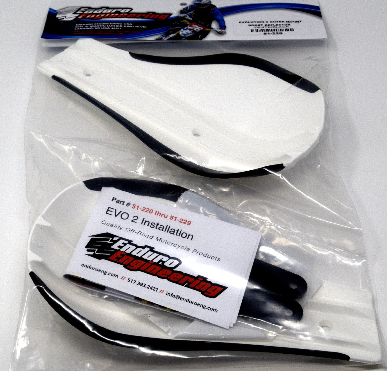 Enduro Engineering Replacement EVO2 Plastic Debris Roost Deflectors White 51-220