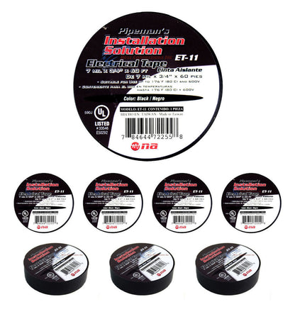 20 Rolls NA High Quality Black Electrical Tape 3/4" x 60' UL Listed ET-11