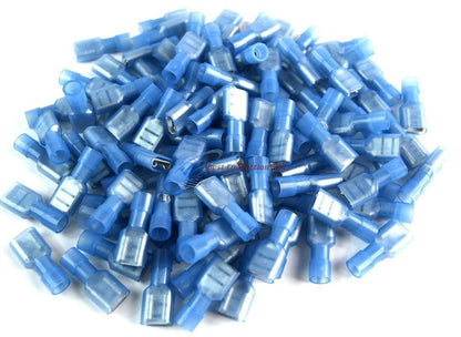 100 pcs Blue Female Disconnect Nylon 16-14 gauge AWG 1/4" Audio Video Scosche