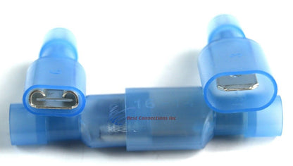 200 PCS 16-14 AWG QUICK DISCONNECTS 100 MALE 100 FEMALE BLUE SPADE CONNECTORS