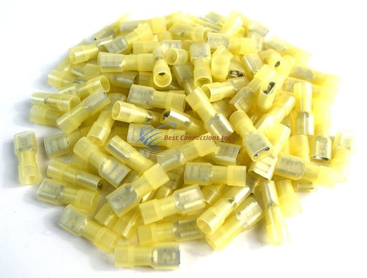 100 pcs Yellow Female Disconnect Nylon 12-10 gauge AWG 1/4" Audio Video Scosche