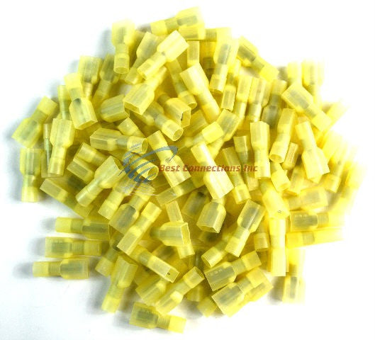 200 pcs 12-10 AWG Quick Disconnects (100) Male / (100) Female Yellow Spade Conn