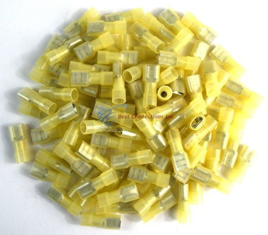 200 pcs 12-10 AWG Quick Disconnects (100) Male / (100) Female Yellow Spade Conn